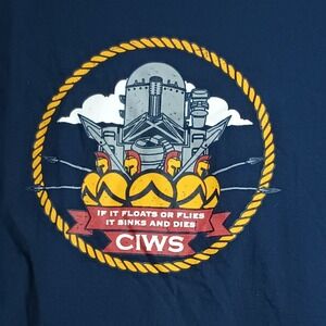 CIWS T-Shirt Navy‎ US Navy Graphic Print Short Sleeve XL Blue